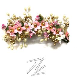 Hair Flare Women Embellished Artificial Flower Tiara with U Pins-image-6