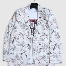 CAVIO Boys Printed Pure Cotton Blazers & T-Shirt-image-75