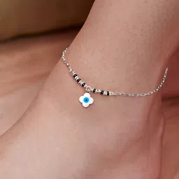 MINUTIAE Silver Plated Crystals Anklet-image-43