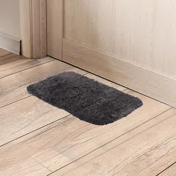 Black gold Dark Grey Self-Design Anti-Skid Cotton Bathroom Doormat-image-25