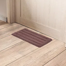 Black Pack of 2 gold Brown Self Designed Cotton Anti Slip Entrance Doormats-image-13