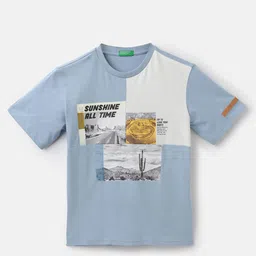 United Colors of Benetton Boys Typography Printed Pure Cotton Boxy T-shirt-image-50