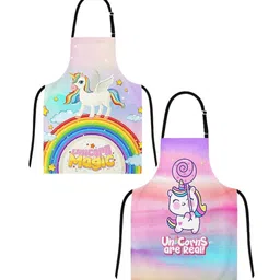 THEYAYACAFE Kids Pink & Purple 2-Pieces Printed Aprons-21