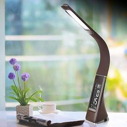 a r mall AR Mall Business Desk Light - Eye-Caring Table Lamp Office Study Desk Table with Children Eye Protection Switch Calendar Thermometer Time & Alarm Clock, Touch Control USB Touch Switch image 1