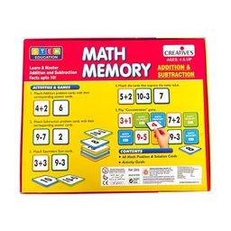 Creative's Math Memory - Addition and Subtraction | Learning Cards | Math Educational Game | Addition & Subtraction Card Games | STEM Learning Games | Learning & Educational Game| for Ages 4 & up image 2
