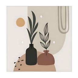 RANDOM Beige & Grey Canvas Floral and Botanical Wall Art-image-30
