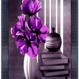 PnF Black & Purple Floral and Botanical Wooden Paintings Wall Art-image-10