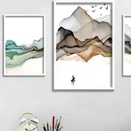 Aura White & Green 3 Pieces Wall Arts-image-59