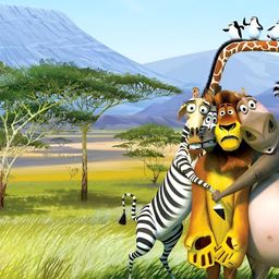 Wallpics Blue & Green Cartoon Animals Printed Waterproof  Wall Poster-image-87