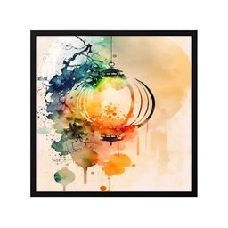 999Store Peach & Blue Canvas Abstract Painting Wall Art-picture-43