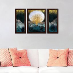 WENS Set of 3 Moon Lit Evening Wall Painting-37