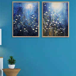 Aura Blue & White 2 Pieces Painting Wall Arts-picture-7
