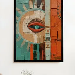 SOWPEACE Rust & Blue Canvas Abstract Wall Photographs-47