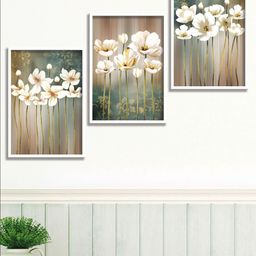 SAF Pack Of 3 Floral Wall Art Painting-32