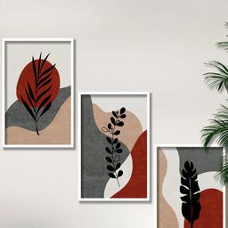 SAF White & Grey 3 Pieces Modern Boho Painting Wall Art-29