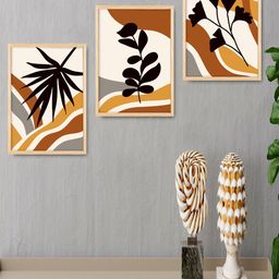 SAF Black & Brown 3 Pieces Modern Framed Wall Art-image-94