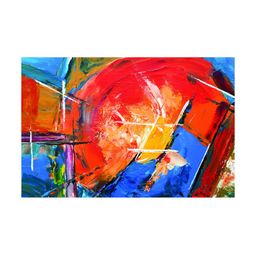 Inephos Red & Blue 1 Piece Abstract Printed Paper Wall Art-image-92