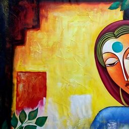 Wallpics Orange & Blue Religious Wall Poster-image-114