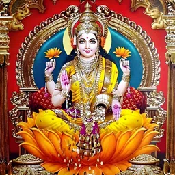 Wallpics Red & Yellow Goddess Lakshmi Religious Printed Wall Poster-9