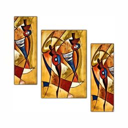 PnF Brown & Red 3 Pieces Wooden Wall Painting-image-56