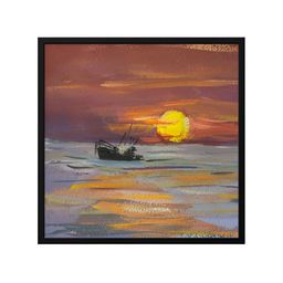 999Store Brown & Grey Canvas Abstract Painting Wall Art-picture-40