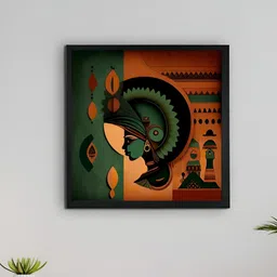 SOWPEACE Green & Rust Canvas Abstract Wall Art-16