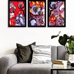 WENS Set Of 3 Multicoloured Colorful Modern Wall Art Paintings-57