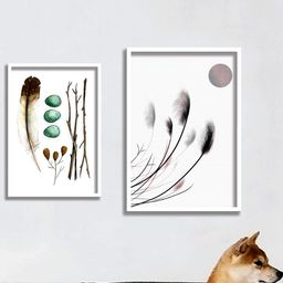 SAF Set Of 2 Modern UV Textured Painting Wall Art with Premium White Frame-4