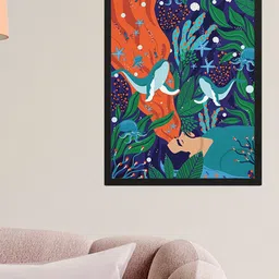 Happening Hippo Green & Black Printed Framed Wall Art-16