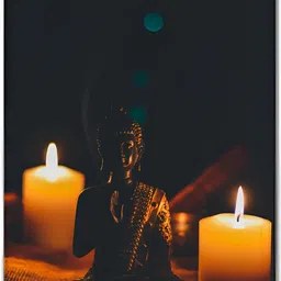 Wallpics Black & Yellow Lord Buddha Paper Painting Wall Poster-image-96