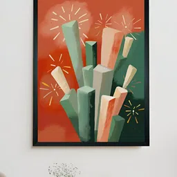 SOWPEACE Rust & Green Winter Sticks Printed Canvas Wall Art-picture-40