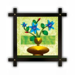 PnF Black & Blue Wooden Floral and Botanical Wall Art-picture-34