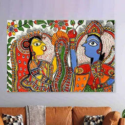 SAF Blue & Yellow Lord Mural Sparkle Coated Unframed Wall Art-image-49