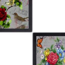 PnF Black & Red 2 Pieces Paper Floral and Botanical Wall Arts-image-35