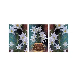 999Store Green & White 3 Piece Canvas Floral and Botanical Paintings Wall Art-picture-41