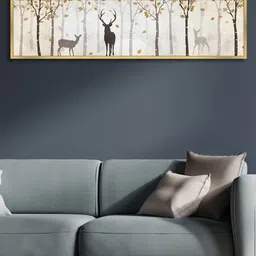 Art Street White Dear in the wood Canvas Painting Wall Art-image-51