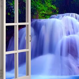 Wallpics Blue & White Printed High Quality Fully Waterproof Wall Sticker Poster-image-98