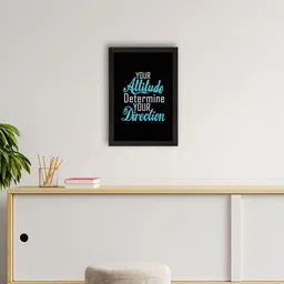 eCraftIndia Blue & Black Motivational Quote Satin Matt Texture UV Art Painting-image-45