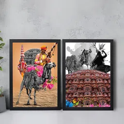 Art Street Black & Red 2Pcs Other Wall Paintings-5
