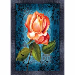 PnF Black & Blue Wooden Floral and Botanical Wall Painting-image-58