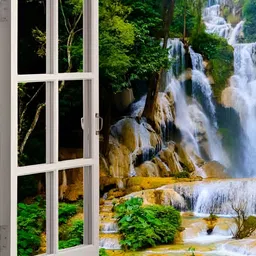 Wallpics White & Green  Printed High Quality Waterproof Wall Poster-28