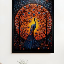 SOWPEACE Orange & Blue Canvas Birds & Animals Wall Art-47