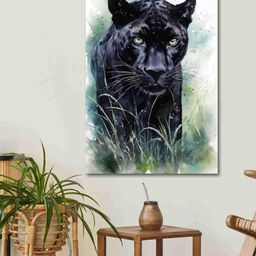 SAF Black & Green Tiger Premium Canvas Unframed Wall Art-image-59