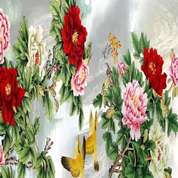 PnF Pink & Red Glass Floral and Botanical Wall Art-image-88