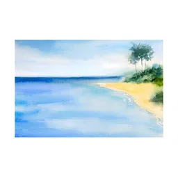 Inephos Blue And White 1 Piece Printed Canvas Wall Art-19