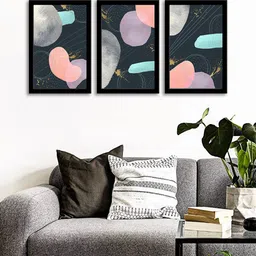 WENS Set Of 3 Multicoloured Trendy Modern Wall Art Painting-82