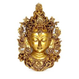 Exotic India Gold-Toned Devi Tara Mask Framed Figurine Wall Decor-image-66