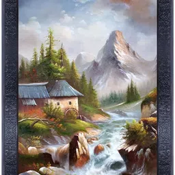 PnF Black & Blue Glass Other Painting Wall Art-5