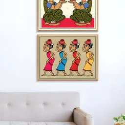Aura Beige & Red 2 Pieces Painting Wall Arts-image-82