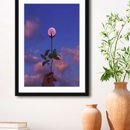 999Store Blue & Pink Moon Painting Printed Framed Wall Art-37